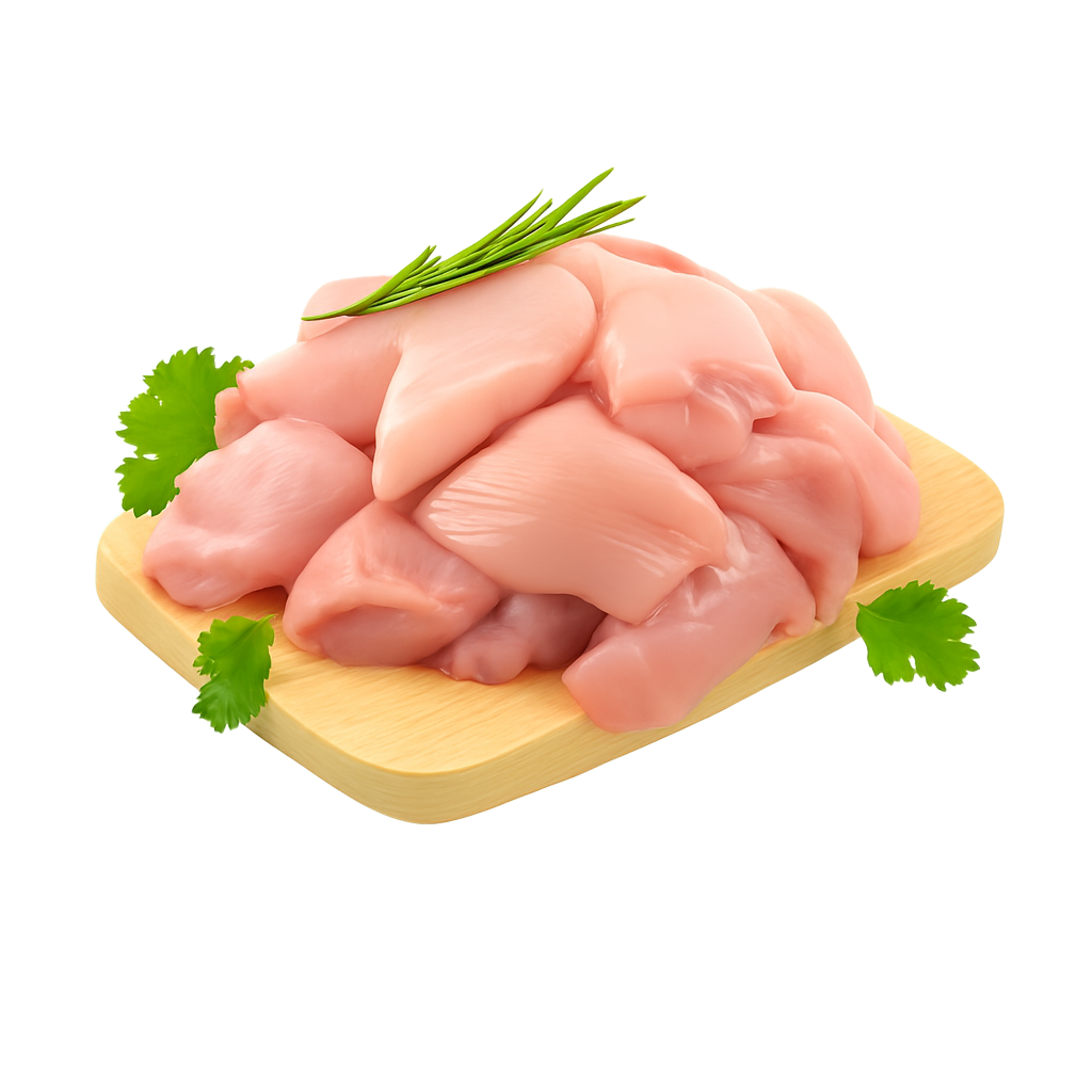 Fresh raw chicken on a wooden board